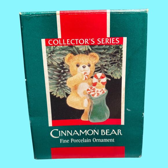 Vtg 1989 Cinnamon Bear Hallmark Christmas Ornament Original Box Peppermint - Picture 2 of 4